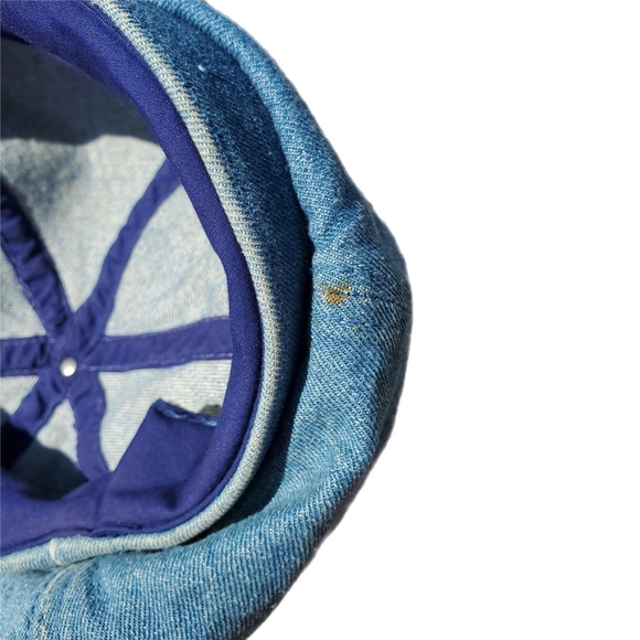 Vintage denim and suede newsboy hat - Picture 6 of 7